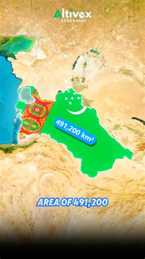 🇹🇲 Turkmenistan: A Central Asian nation mostly covered by the Karakum Desert, known for its gas reserves, marble architecture, and ancient Silk Road cities. Capital: Ashgabat. #altivexgeo #documentary #documentaryfilm #storytelling #geography | Altivex Geo