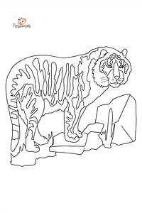 Tiger Coloring Page for kids ♥ Online, and Print for Free!