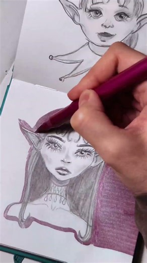 a cute elf drawing for you 🧝✨ #aestheticart #vibeart #drawing #sketchbook #howtodraw #elfart