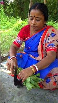 Radish Leaves recipe with brinjal and bori #shorts #radish #food #villagefood