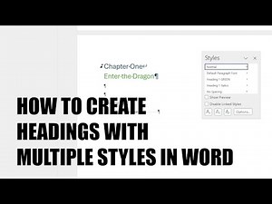 How To Create Headings with Multiple Styles Fonts Sizes in Word