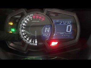 Ninja400(EX400G-A97) メーター動作確認 スピードメーター タコメーター インジケーターランプ 時刻合わせ 時計 マイル表示‪@JunkYard069‬