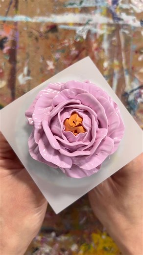 How to Pipe a Textured Flower with Acrylic Paint 🌸 | Step-by-Step Tutorial