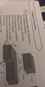 The diagram shows the dimensions of a shipping container.Abbi... | Filo