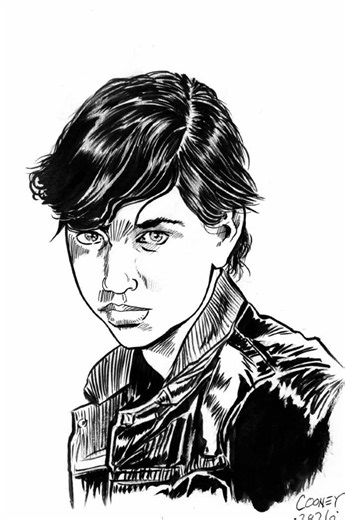 Ralph Macchio as Johnny Cade from The Outsiders, based on the novel by S. E. Hinton. Time lapse video finishing the portrait with a brush. #ink #brush #johnny #theoutsiders #portrait