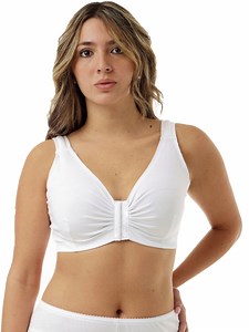 Double Mastectomy Bra with Molded Pad Prosthesis Inserts - Cotton Adjustable Sleep and Leisure Bra - Padded Shoulders
