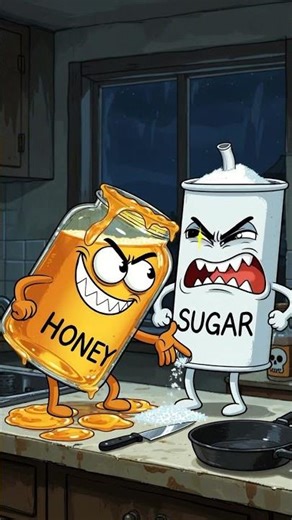 🍯 Honey vs SUGAR – Breakfast Battle Gone Wild! 😈 #shorts
