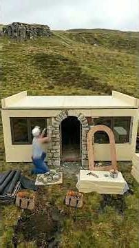 I Built a Secret Container Home Hidden in the Hillside! 🏡⛰️ #fyp #shorts