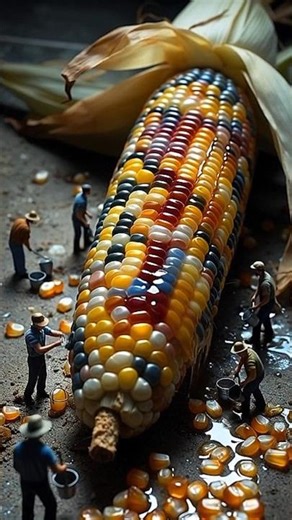 Giant Rainbow Corn World🌈#shorts #shortsviral #macrofruit