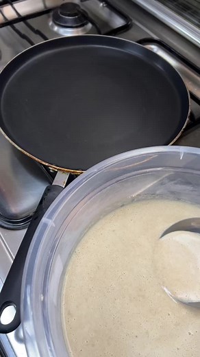 Perfect Pancake Cooking Process in a Non-Stick Pan