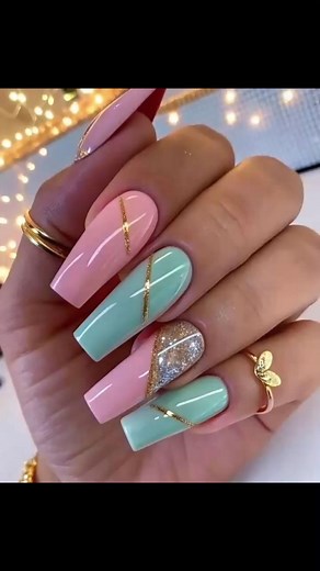 Bold and bright color blocking nails💙💚💛 #reelsfypシ #nailsonfleek #nailsfashion #nailart #nailsdesign #nailsswag #nailpolish #nailartist #olivenails #nailsnailsnails | Nonduduzo Hlatshwayo