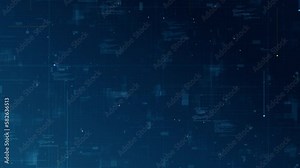 Motion graphic of Blue digital line and grid perspective technology abstract background concept camera zoom seamless loop video