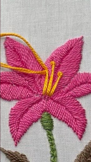 Beautiful 3D Pink Flower Embroidery | Easy Hand Embroidery Tutorial 🌸✨