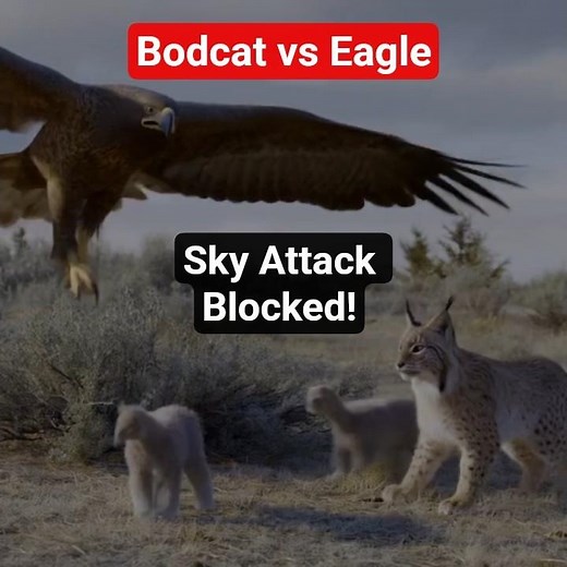 Bobcat vs Eagle: A Mother’s Wild Defense! #animalshorts