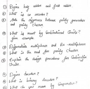 Define half adder and full adder.What is an encoder?State the... | Filo