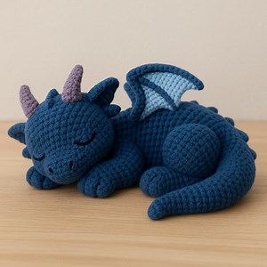 Sleepy Moon Dragon Crochet Pattern – Cute Chibi Amigurumi – Beginner Friendly PDF – Large Plush Toy – Instant Download - Etsy UK