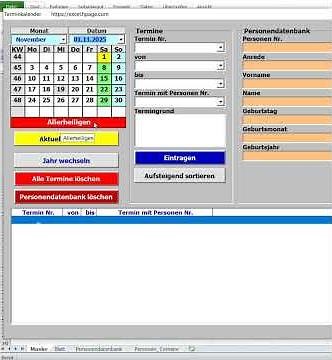 Calendar appointment calendar with pictures in Excel VBA