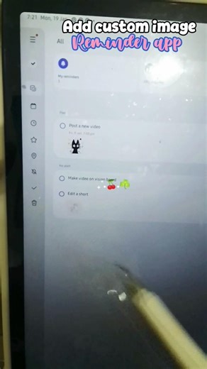 Samsung reminder app💕✨| samsung a9+ aesthetic 🌝✨ #tablet #samsunggalaxy #aesthetic #shorts #trending