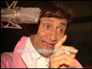 Dev Anand voice recording in a studio for the film Mr Prime Minister