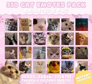 350 Animated Cat Emotes Pack for Twitch, Youtube, Discord, Kick | Cute & Funny Twitch Cat Emotes | Meme GIF PNG Mega Pack - Etsy