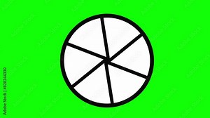 Camera lens icon on green screen animation.