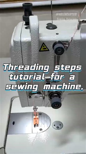 Threading steps tutorial for a sewing machine.