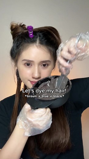 Hair coloring tutorial coffee (brown) mix blue black mix black #haircoloring #haircolor #catrambut #semirrambut #salsahaircolor #salsacosmetic #hairstyle #hairtips