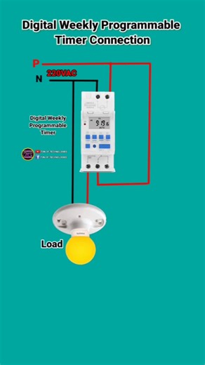 Digital Weekly Programmable Timer Connection Diagram Animation #funoftechnologies #electricalwiring #digitaltimerconnection #digitaltimer
