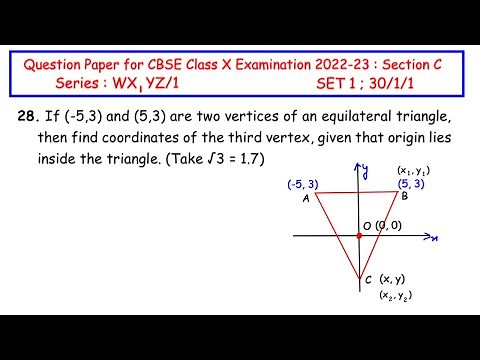 Q28 - If (-5,3) and (5,3) are two vertices of an equilateral triangle, then find coordinates of