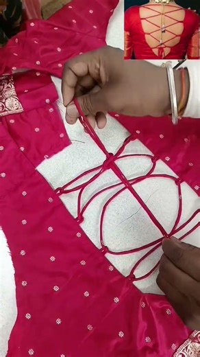 पीछे डोरी वाले ब्लाउज#मॉडर्न और एथनिक लुक#बोट नेक डोरी ब्लाउज#मटका/राउंड शेप डिज़ाइन#trending blouse