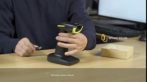 Barcode Scanner, 1D Wireless 2.4Ghz Smart Base, Screen Scanning, BS01002 Green