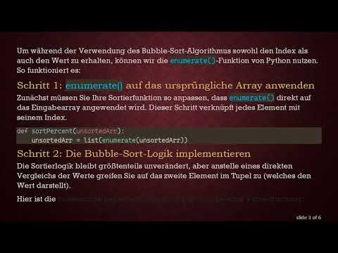 Das Bubble-Sort-Problem lösen: Wie man Index und Wert in Python erhält