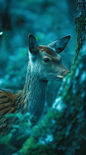 Mesmerizing Encounter with a shy Sika Deer in the Heart of the Forest. 🦌🤗 #deer #wildlife #nature