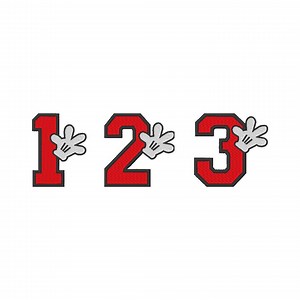 Embroidery Designs Mickey Hand Numbers 1 2 and 3 - 5 Sizes - Etsy
