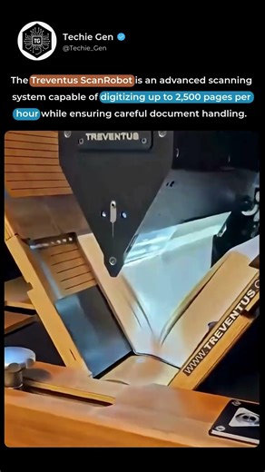 2,500 pages an hour—handled gently. Meet the Treventus ScanRobot.#technology #science #shorts