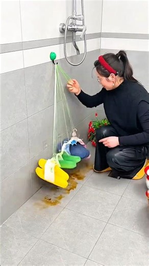 The magic machine made dirty slippers clean 😱👡✨🧼