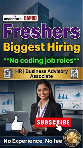 🔥Accenture, Capco Hiring Freshers| HR, Business Advisory Roles| No coding jobs| #ytshorts #itjobs