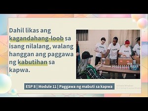 ESP 8 | LAS | Week 6 | Paggawa ng mabuti sa kapwa