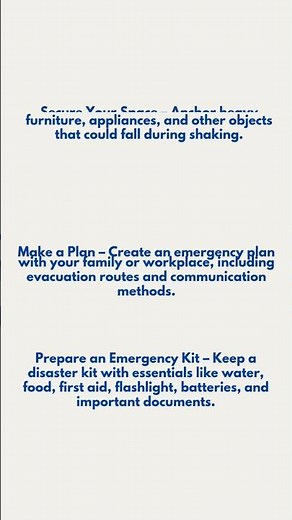 Orange Blue Illustration 7 Steps To Earthquake Safety Poster Mobile Video