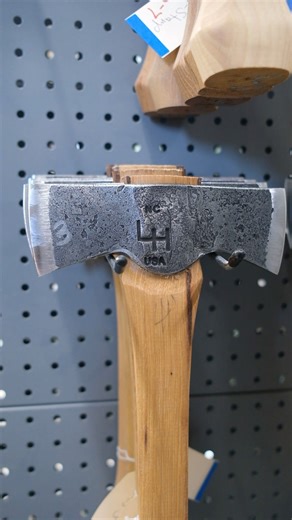 Our smallest double bit axe: the Hawksbill. These little guys still need to have their handle ends finished and cleaned up and get leather sheaths before they can go out the door to their new homes. Hoffmanblacksmithing.com #hoffmanblacksmithing #hawksbill #hoffmanblacksmithinghawksbill #hoffmanblacksmithingaxes #doublebitaxes #handforgedaxes | Hoffman Blacksmithing