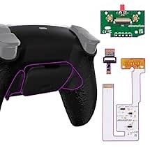 eXtremeRate Textured Black Back Paddles Programable Rise V3 Remap Kit for PS5 Controller BDM-030 040 050, Upgrade Board Redesigned Back Shell Buttons Attachment for PS5 Controller - NO Controller