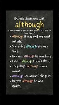 "Contrast in English Grammar | How to Use Although Correctly" #quickenglishstudies #studywithme