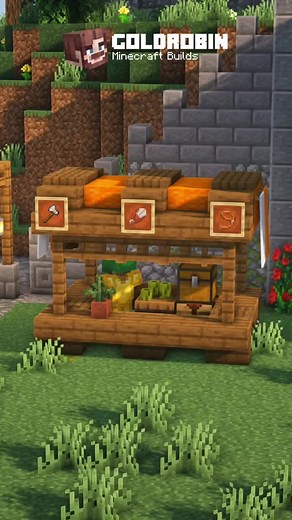 Minecraft Market Stall 🏠, Tutorial on YouTube: Goldrobin (Link in Bio) #minecraft #minecrafttutorial #minecrafthacks #minecraftbuilding #gaming #fyp