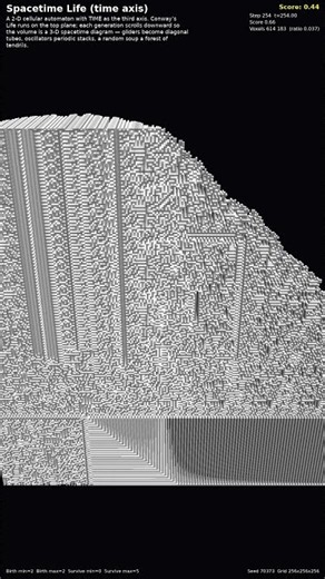 Time axis Spacetime Life — 3D Spacetime CA #Shorts