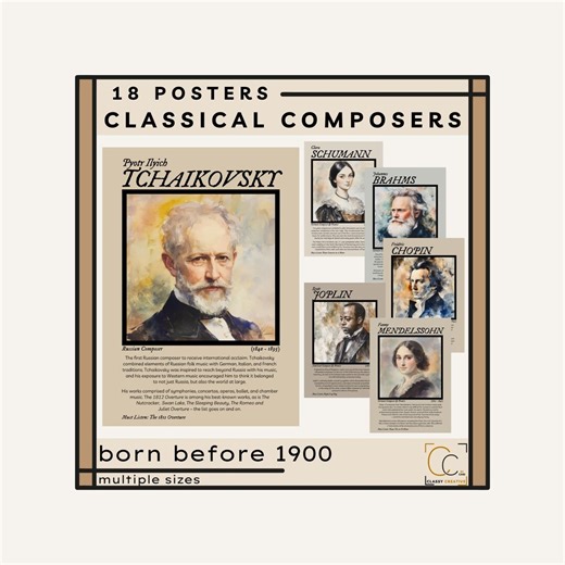 Classical Composers Poster Bundle: Diverse Musicians Music Classroom Posters Famous Classic Composers Symphonies Orchestra Instruments - Etsy