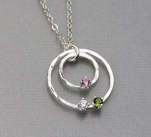Custom Birthstone Necklace: Sterling Silver Mothers Jewelry, Personalized Family Necklace, Gift for Mom - Etsy