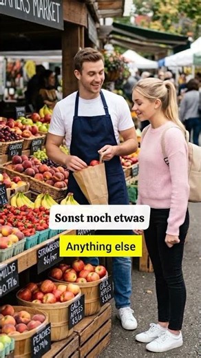 Buying fruits in German markets