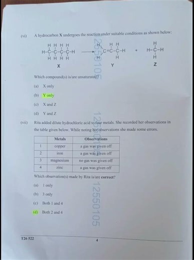 ICSE CHEMISTRY 2026 Question paper with answers