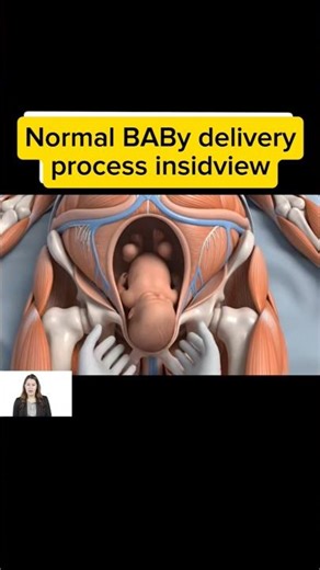 Normal Delivery Process | Vaginal Birth Explained Inside the Womb | Labor & Childbirth Shorts #baby