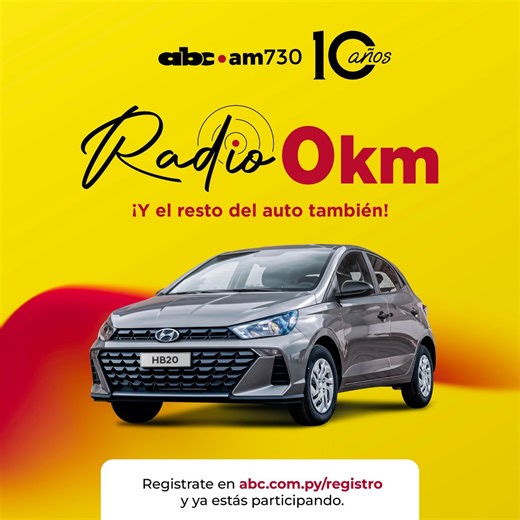 Abc Cardinal te regala una radio 0km. Participá por un auto equipado de noticias, el mejor periodismo local e investigaciones que cambian el país. Solo tenés que registrarte en abc.com.py/registro y listo. Conoceremos a los ganadores el 27 de febrero del 2026. | ABC Digital
